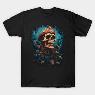 Vintage Skull Marine Life Ocean T-Shirt